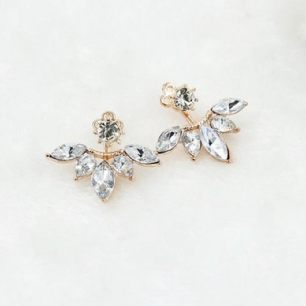 Sparkle Flower Stud with Sparkle Jacket Earring